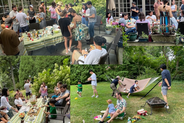 collage of photos of a picnic