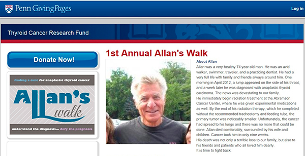 Dr. Howard Goldstein, on the faculty of Penn Dental, created this page to honor a family member.