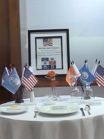 Image of Missing Man table with flags and symbolic settings