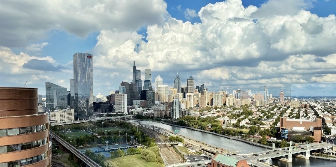 A photo of Philadelphia from the top of South Pavillion.