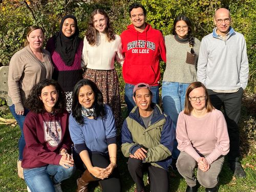 group photo of DEI committee members at the Bio Pond