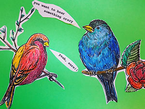 WHYY The Pulse Podcast Talking Birds Graphic (Art By Maiken Scott)