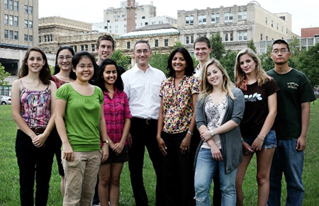 Brodkin Lab 2010 (from left to right): Anna Claire Siena, Yunxian (Grace) Liu, Julie Chen, Shane Allen, Neha Vijayvargiya, Ted Brodkin, Arati Sadalge Kreibich, Andrew Fairless, Julia Katz, Sarah Gettes, Matthew Torre