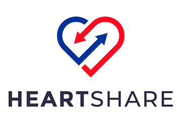 HeartShare study logo, which features two arrows making the shape of a heart
