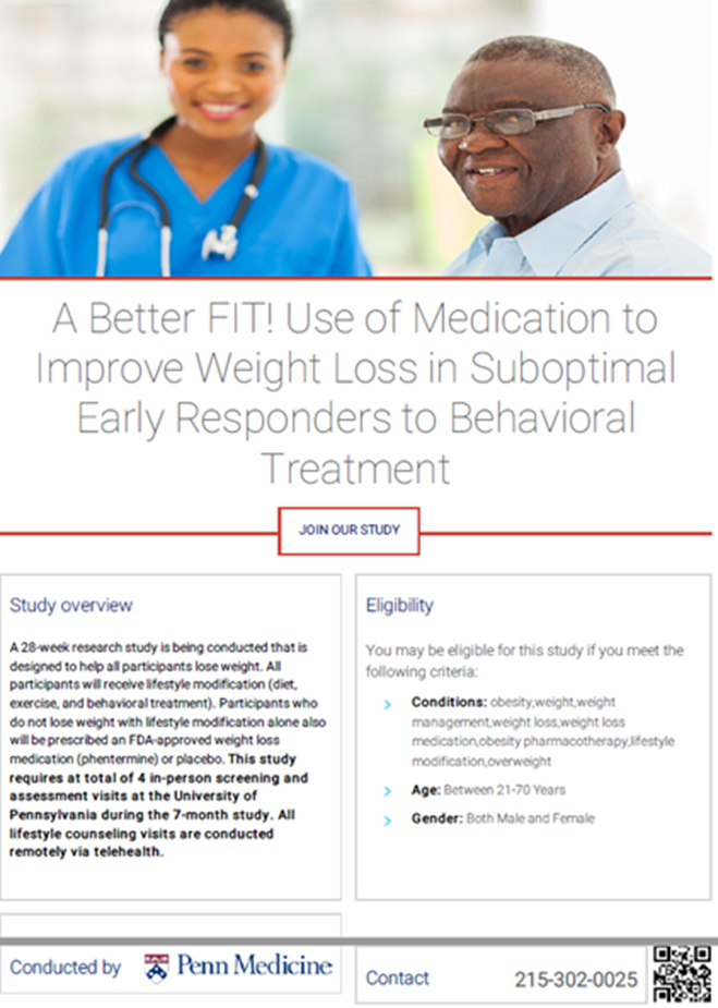 clinical research flyer with tracked QR code  