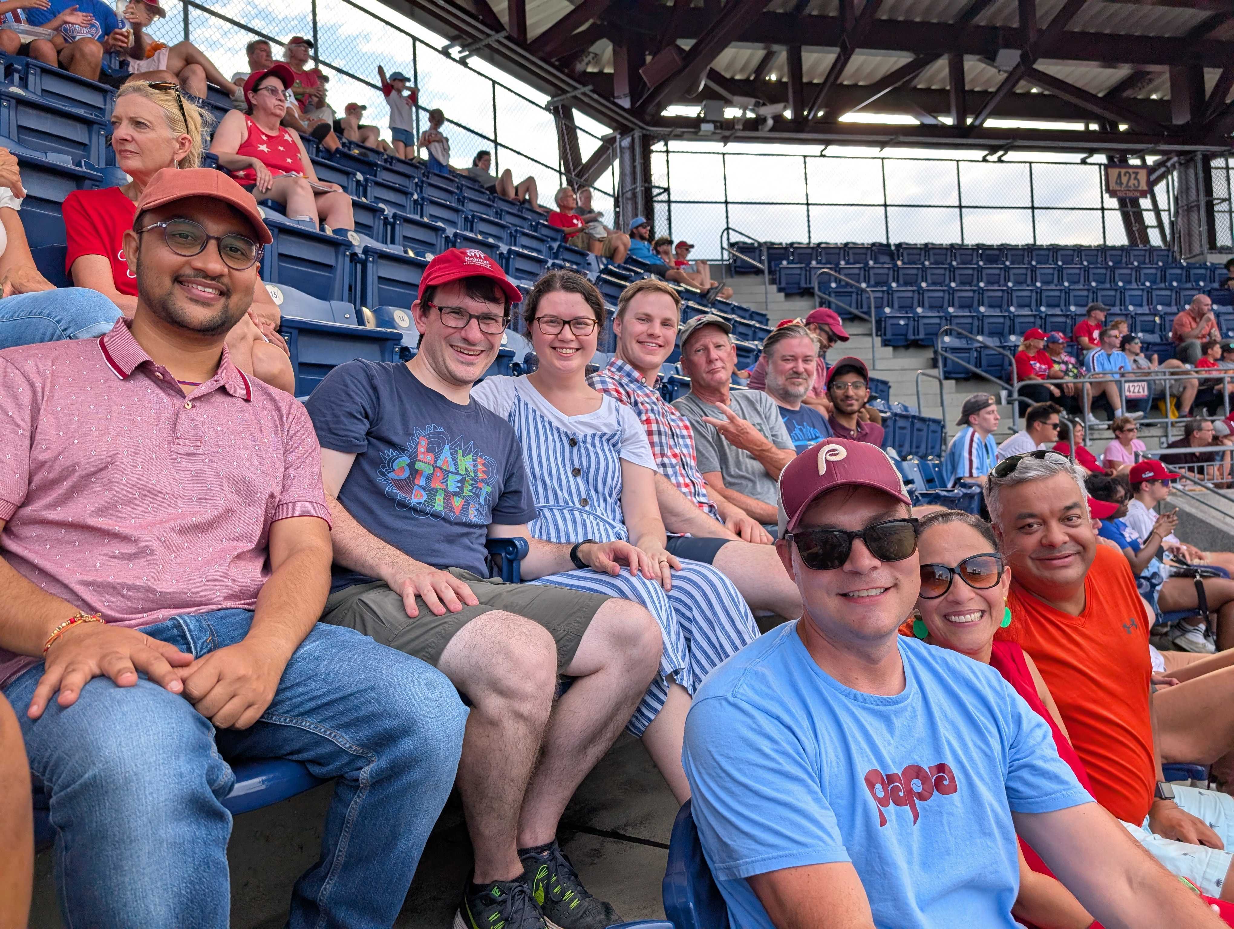 Witschey lab at the Phillies game