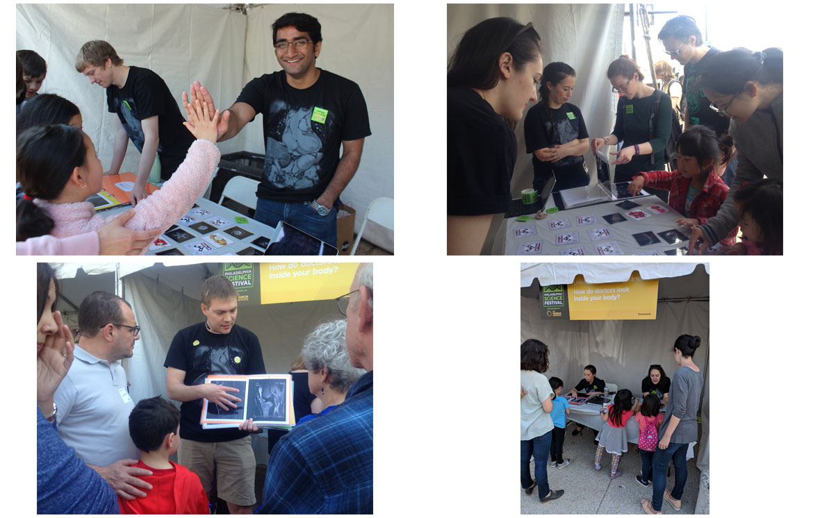 CorLab members at their Philadelphia Science Festival booth, How do doctors look inside your body?