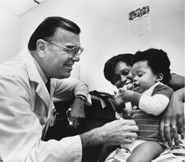 Dr. Cornfeld with child patient