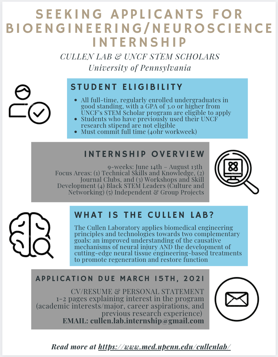 UNCF STEM Internship Timeline