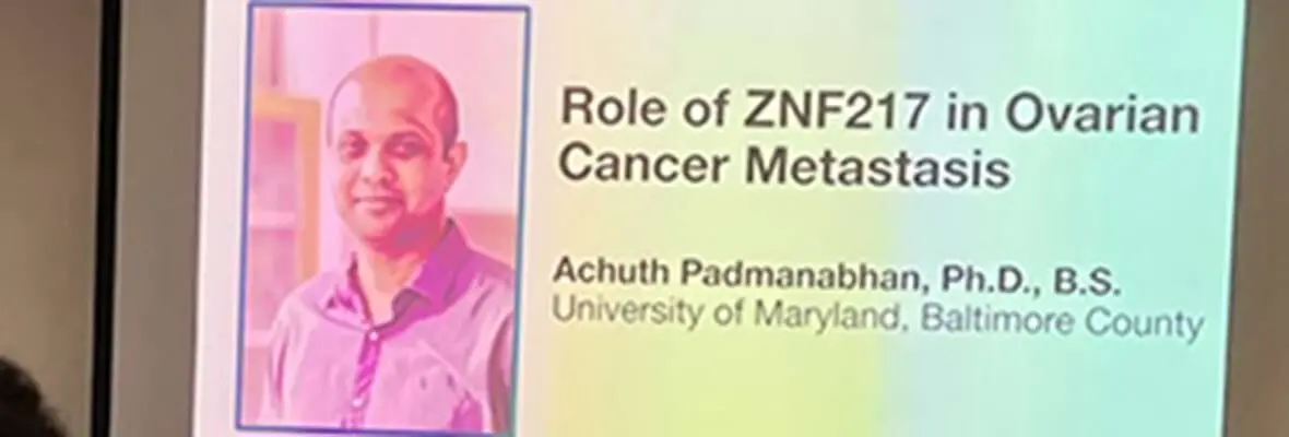 ECI, Dr. Padmanabhan’s talk at OCMF on the Role of ZNF217 in Ovarian Cancer Metastasis.