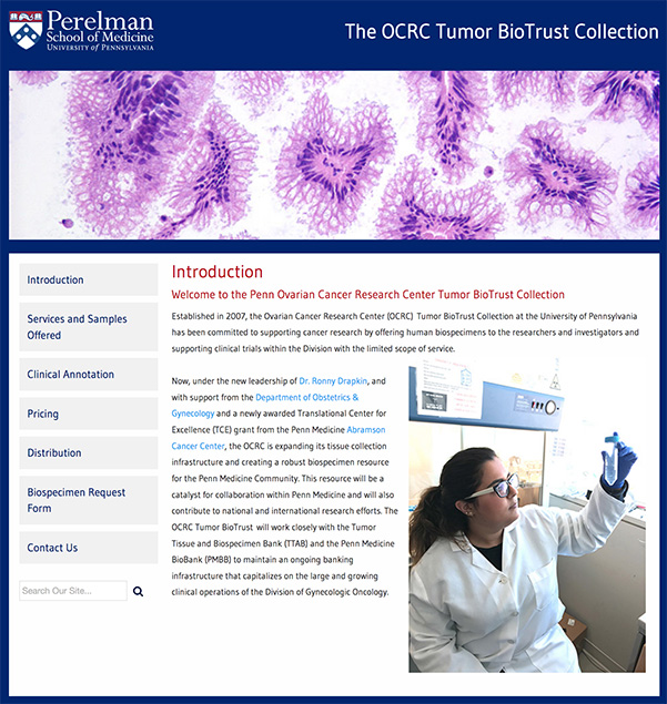 OCRC Tumor BioTrust Collection Website