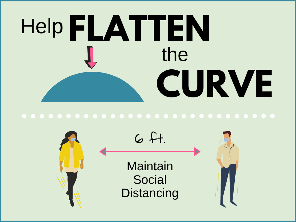Flatten the Curve, Maintain Social Distance landscape
