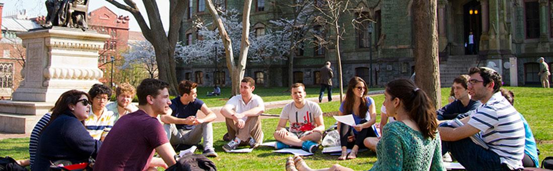 Image of students on the University of Pennsylvania campus.
