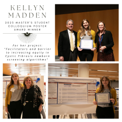 Student Kellyn Madden receiving her Best Poster Award
