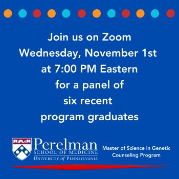 Date of alumni panel discussion - Wednesday November 1 at 8 PM