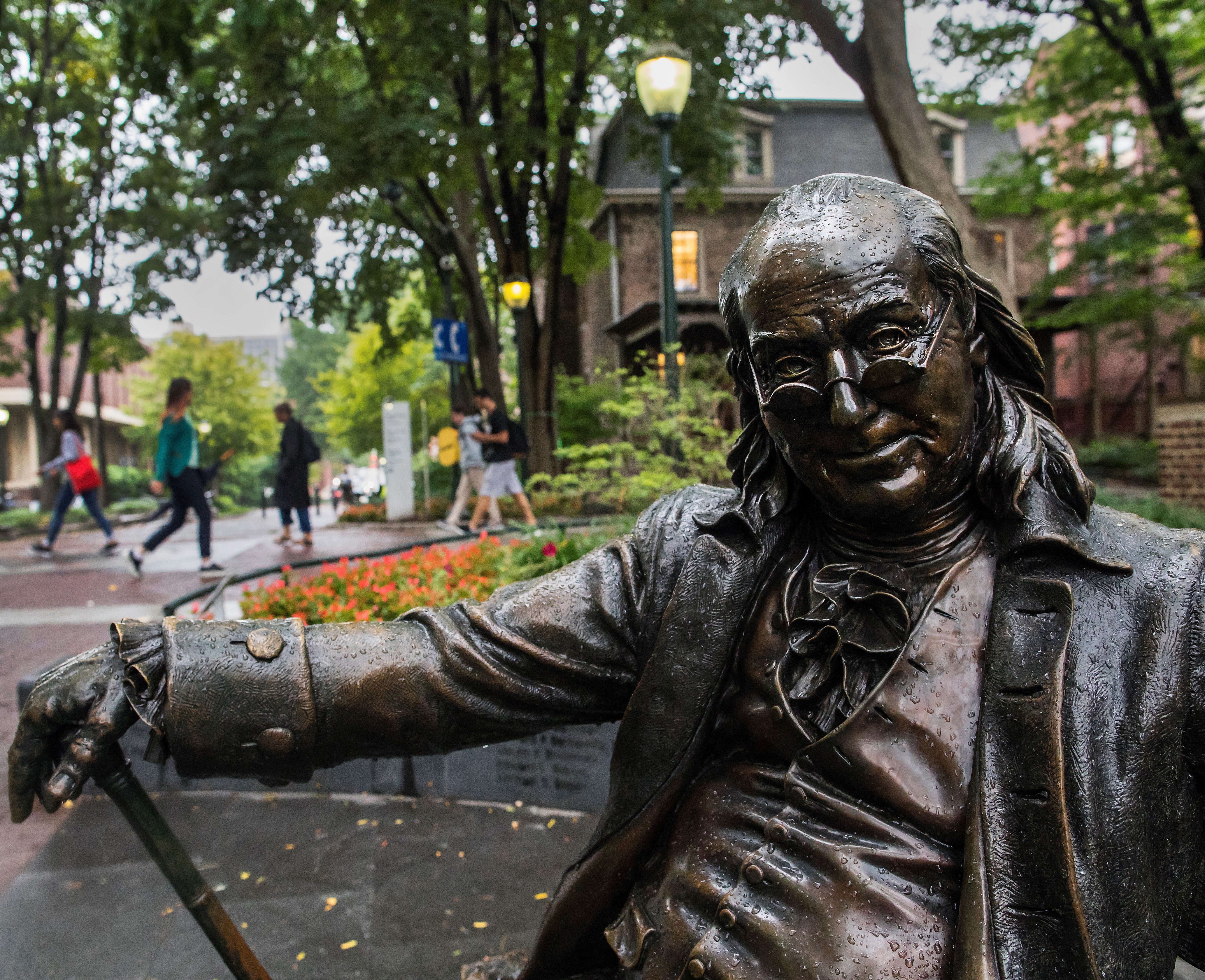 Ben Franklin statue on Penn Campus