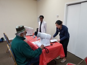 Man undergoes glaucoma screening.