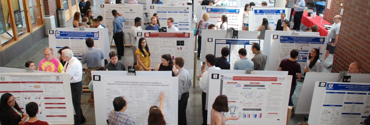students presenting scientific posters