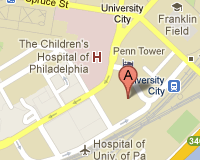 Map showing location of ITMAT in University City, Philadelphia