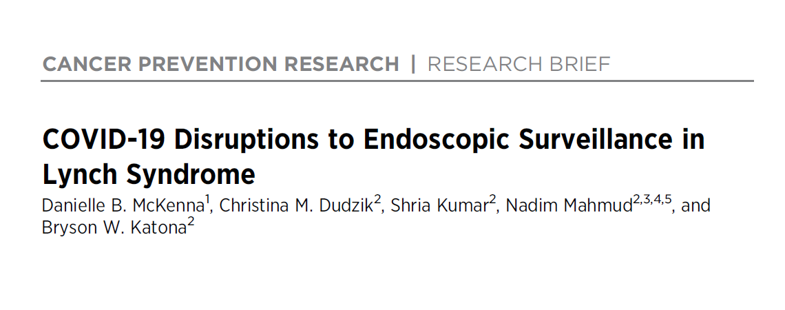 COVID-19 disruptions to Lynch syndrome paper header