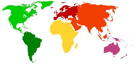 Map of where students were born and have lived.