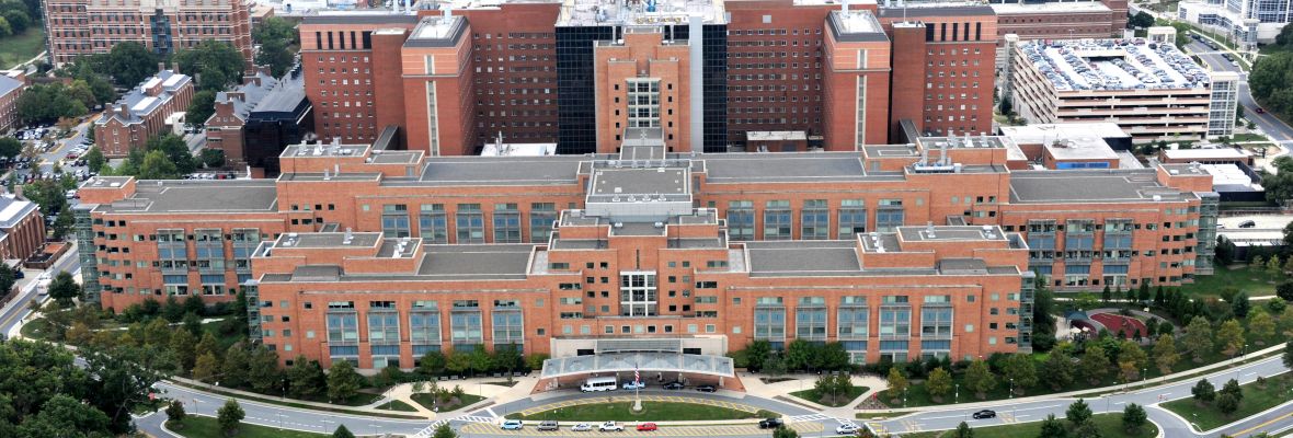 Clinical Center (Building 10), NIH Campus.
