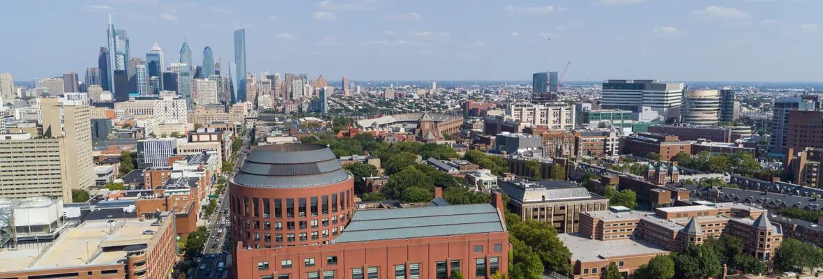 Penn Campus and Philly skyline