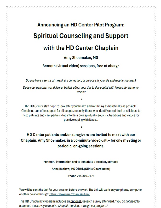 Contact Anne at 215-829-7775 if you are interested in spiritual counseling