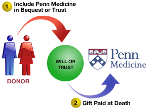 Overview of Gift of Bequest process - details described below.