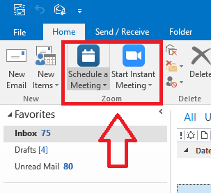 Outlook Ribbon - Zoom Buttons