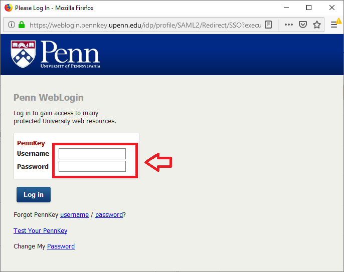 Follow the PennKey login process.