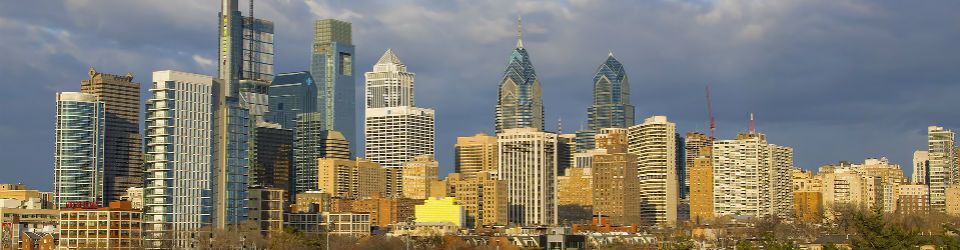 Philadelphia skyline from the southwest