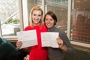 Ms. Nordeen with Ashley Levack, M'13, who matched in Orthopaedic Surgery at the Hospital for Special Surgery in New York.