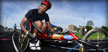 A participant in the Wheelchair Games