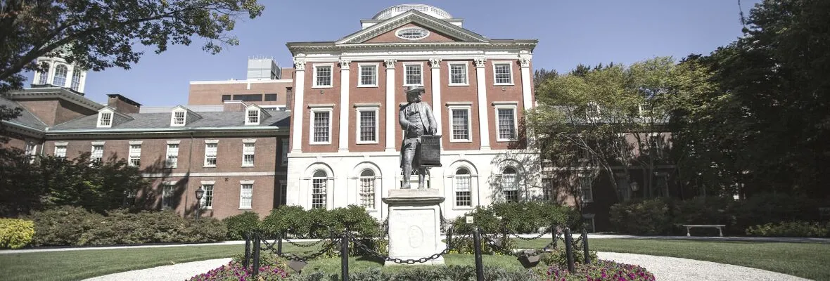 The statue of Ben Franklin in front of Pennsylvania Hospital.