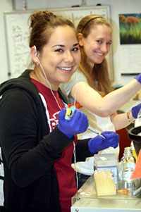 photo of student doing labwork