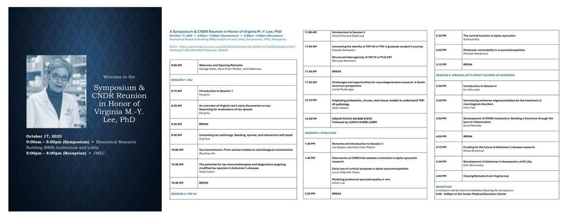 Agenda for the Virginia Lee Symposium