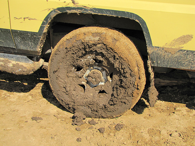 muddy tire