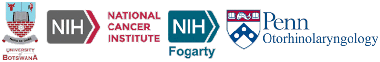 logos for university of botswana, national cancer institute, NIH and Penn Otorhinolaryngology