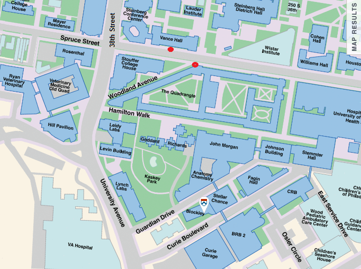 map of vicinity of Blockley Hall